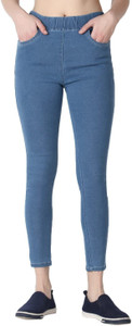 3 butterflies Skinny Women Blue Jeans