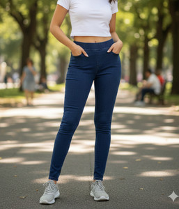 silver threads Dark Blue Jegging