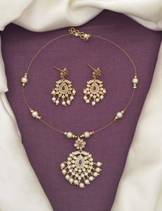YIMBLI Brass Gold-plated Gold Jewellery Set