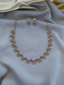 YIMBLI Brass Gold-plated Gold Jewellery Set