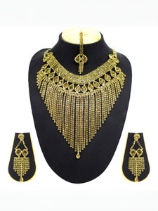 Gaazi jewellers Brass Gold-plated Gold Jewellery Set