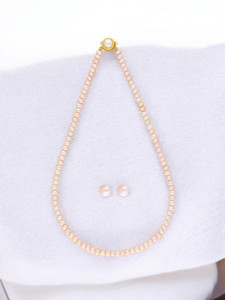 Sri Jagdamba Pearls Mother of Pearl Gold-plated Gold Jewellery Set