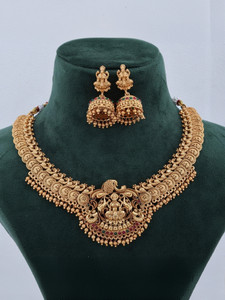 RUJVE JEWELLERY Brass, Copper Gold-plated Gold Jewellery Set