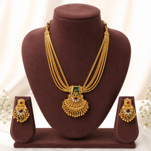 NKR GOLD Brass Gold-plated Gold Jewellery Set