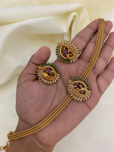 RUJVE JEWELLERY Brass, Copper Gold-plated Gold Jewellery Set