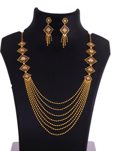 Manikya Brass Gold-plated Gold Jewellery Set
