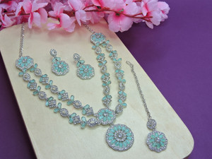 VATSALYA creation Alloy Gold-plated Turquoise Jewellery Set