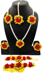 12SEASONS Fabric Red, Yellow Jewellery Set