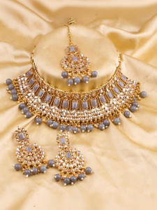 SHIV SHAKTI JEWELLERS Alloy Gold-plated Grey Jewellery Set