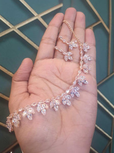Gorgeous Gems Alloy Rose Gold Jewellery Set