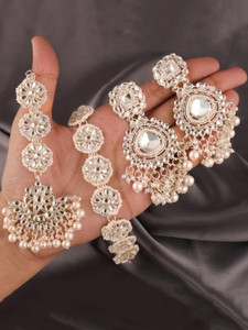 HHJEWELRY Alloy Gold-plated White, Gold Jewellery Set