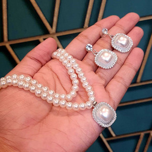 Gorgeous Gems Stone White Jewellery Set
