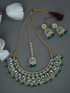Sinrela Alloy Gold-plated Green Jewellery Set