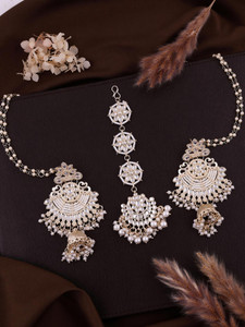 brado jewellery Brass Gold-plated Gold, White Jewellery Set