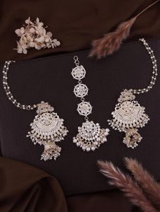 brado jewellery Brass Gold-plated Gold, White Jewellery Set