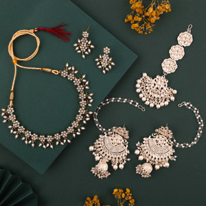 brado jewellery Brass Gold-plated Gold, White Jewellery Set