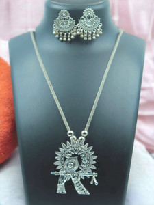 Yaari Collections Oxidised Silver Silver Jewellery Set