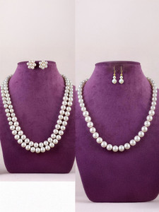 saadgallery Mother of Pearl White Jewellery Set