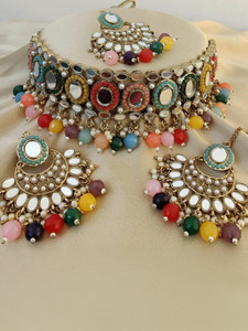 mirrorpearls Dori, Alloy Gold-plated Multicolor Jewellery Set