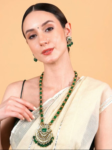 Reesha Jewel Brass, Alloy Gold-plated Green Jewellery Set