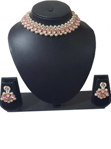 ANRA JEWEL Mother of Pearl, Alloy Gold-plated Gold, Rose Gold, Gold, Gold, Pink Jewellery Set