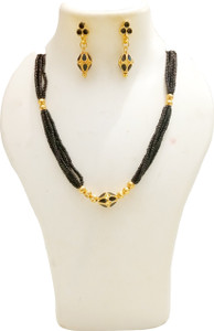 balaji gold Copper Gold-plated Black Jewellery Set