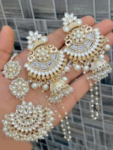 MFC Alloy Gold-plated White Jewellery Set
