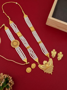 PARTICIAO Alloy Gold-plated Gold Jewellery Set