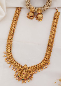 vihaajewellery Brass Gold-plated Gold Jewellery Set
