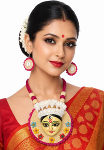 Loknath Handcraft Fabric, Clay, Terracotta, Dori, Jute Multicolor Jewellery Set