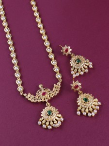 DIKSHA COLLECTION Alloy Gold-plated Gold Jewellery Set