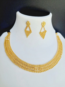 ROFARWORD Brass, Copper Gold-plated Gold Jewellery Set