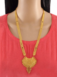 Dency Designer and Stylish Brass Gold Plated Fashion Necklace for Women Gold-plated Plated Alloy Necklace