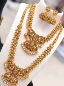 KEYMAX Alloy Gold-plated Gold Jewellery Set