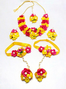 Agarwalproduct Fabric Yellow Jewellery Set
