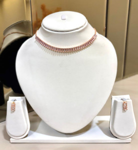 amira Crystal Silver Rose Gold Jewellery Set