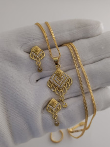 Niva Fashion Brass Gold-plated Gold Jewellery Set