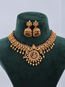 vihaajewellery Copper Gold-plated Gold Jewellery Set