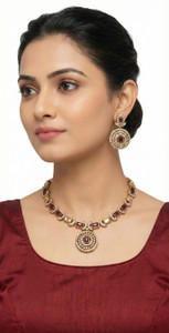 ramimitation Alloy Gold-plated Gold, Red Jewellery Set