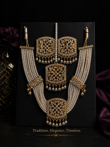 BRILLIANT BEADS JEWELS Alloy White Jewellery Set