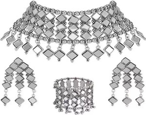 Samridhi DC Alloy White Jewellery Set