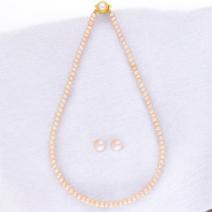 Sri Jagdamba Pearls Mother of Pearl Gold-plated Gold Jewellery Set