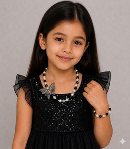 Daizy Mother of Pearl Black Jewellery Set
