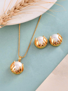 Voylla Brass Gold-plated Gold Jewellery Set