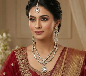 VATSALYA creation Alloy Gold-plated White Jewellery Set