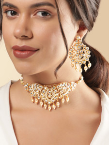 RUBANS Brass Brass Gold Jewellery Set