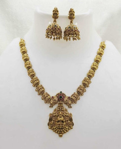 Joyful Brass Green, Gold Jewellery Set