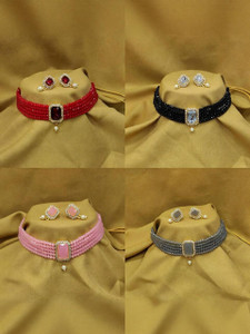 Raj creation Brass Gold-plated Multicolor Jewellery Set