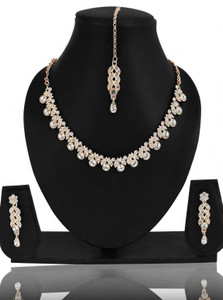 Rhymee Alloy Rhodium White Jewellery Set
