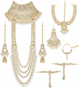 CATALYST Brass Gold-plated White Jewellery Set